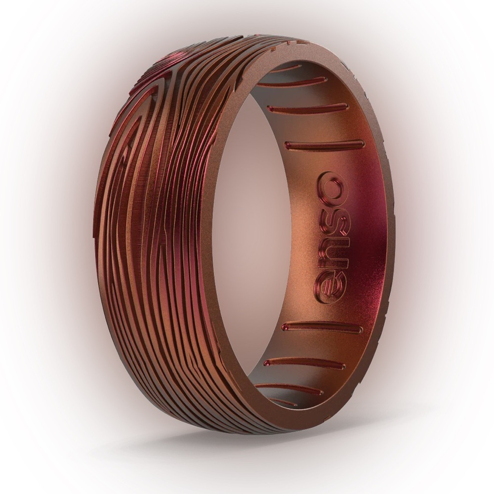 NWT Enso Etched Natural Forces Silicone Ring - Tapestry of Time